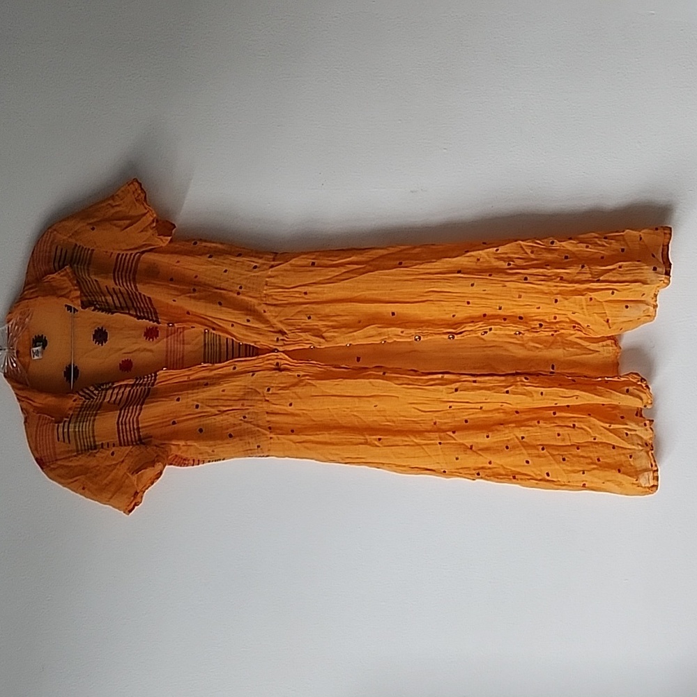 Dosa Cotton Dress, Orange, size 2